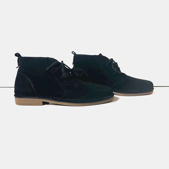 Tommy Bahama Evert Black Suede Leather Chukka Desert Ankle Booties Women's Sz 10 - Picture 4 of 11